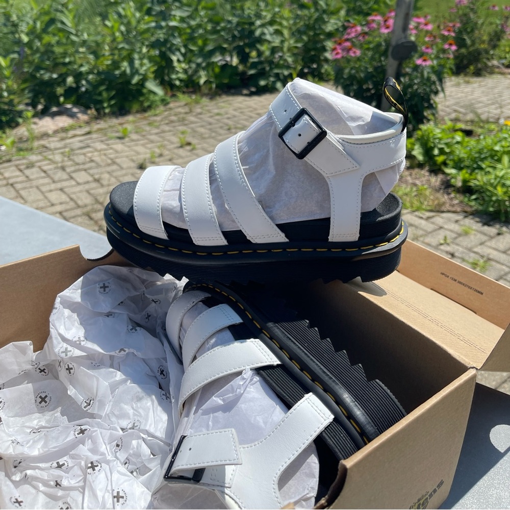 White Blair Doc Martan Sandals